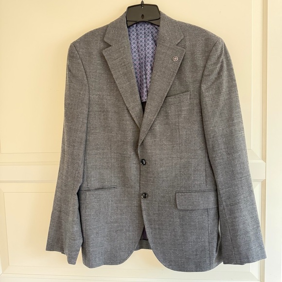 Ted Baker London Ralph CT Gray Wool Blend Blazer Size 40R 41555 - Picture 2 of 10